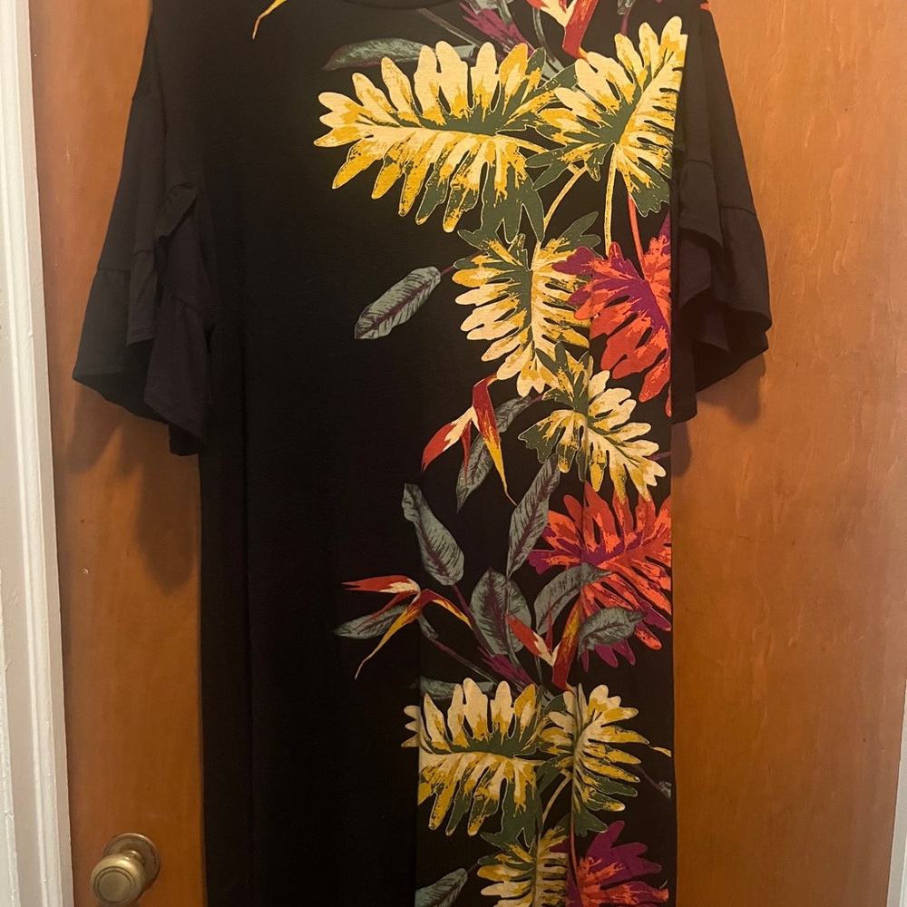 Floral Black Dress